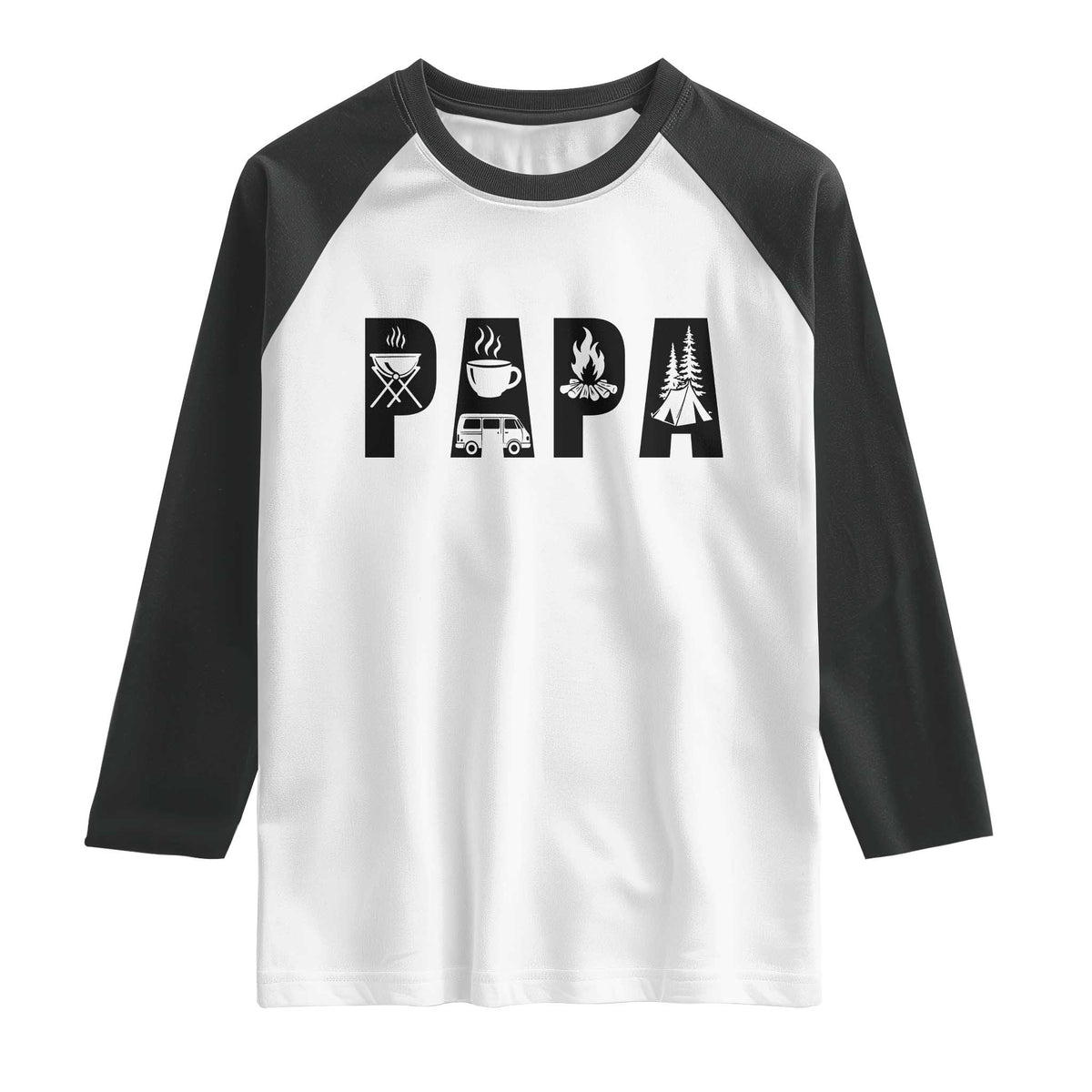 Camping Papa Raglan Shirt Camper Dad Fathers Day Gift