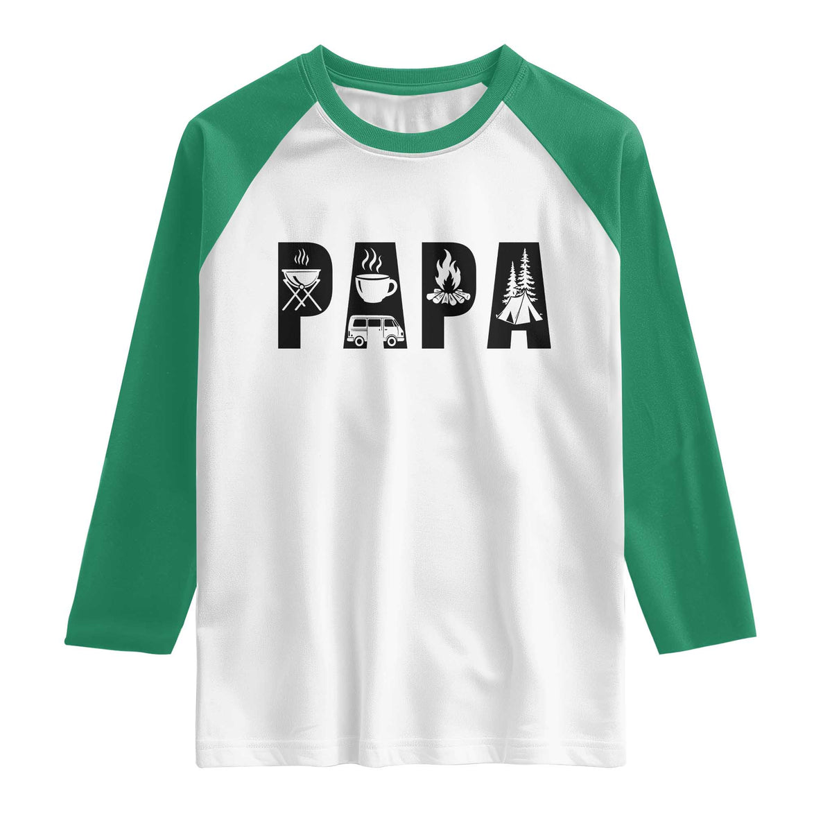 Camping Papa Raglan Shirt Camper Dad Fathers Day Gift