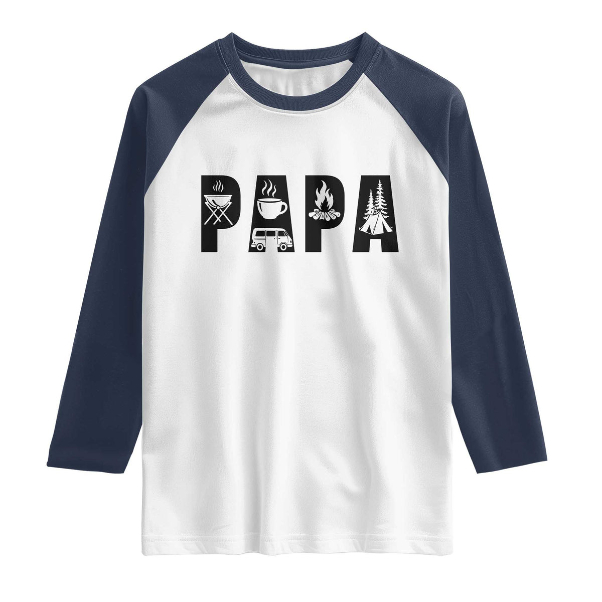 Camping Papa Raglan Shirt Camper Dad Fathers Day Gift