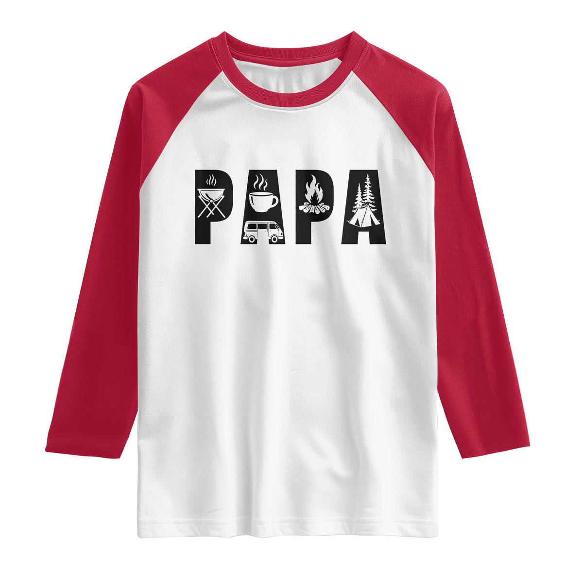 Camping Papa Raglan Shirt Camper Dad Fathers Day Gift
