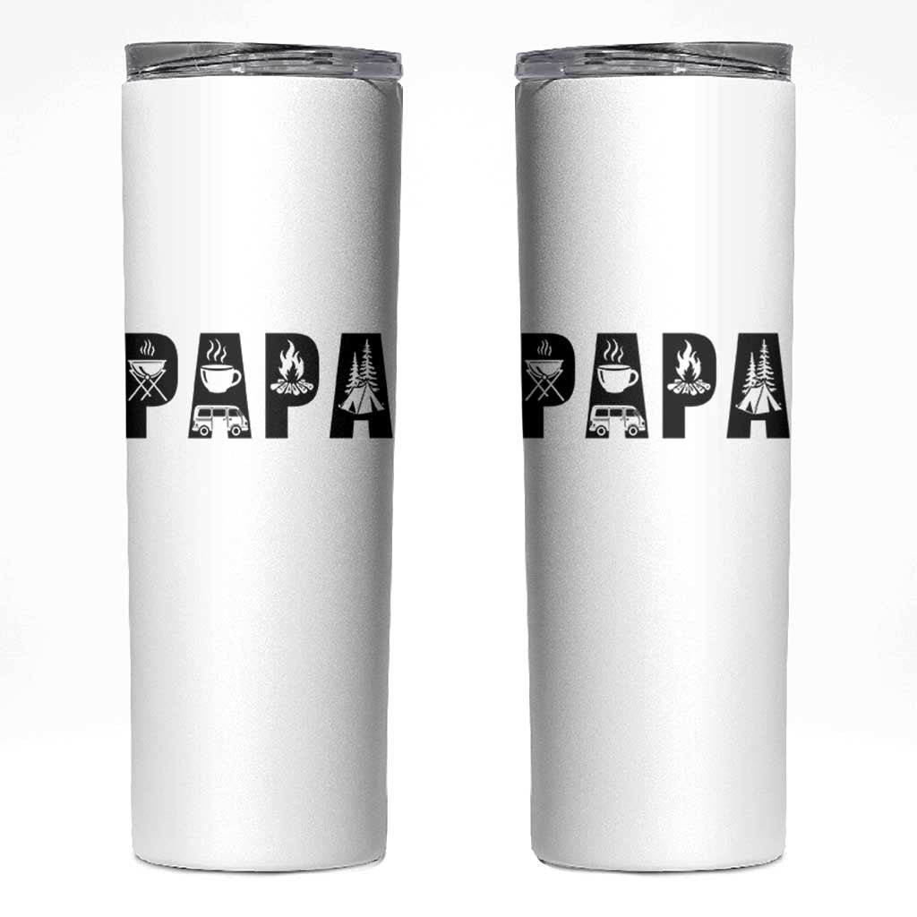 Camping Papa Skinny Tumbler Camper Dad Fathers Day Gift