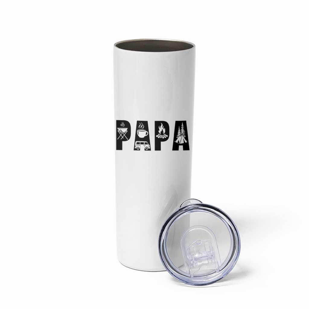 Camping Papa Skinny Tumbler Camper Dad Fathers Day Gift