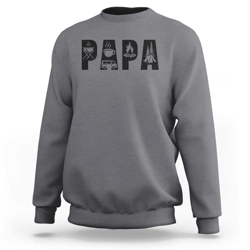 Camping Papa Sweatshirt Camper Dad Fathers Day Gift