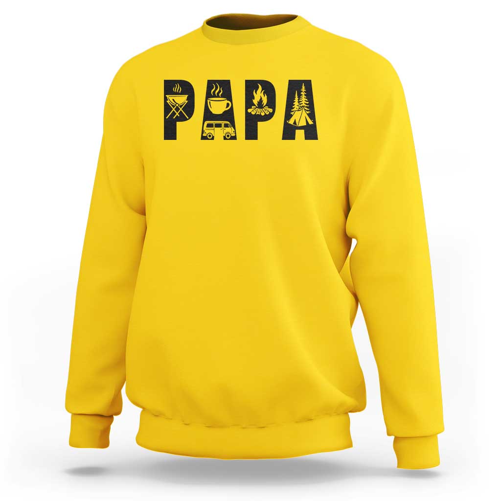 Camping Papa Sweatshirt Camper Dad Fathers Day Gift