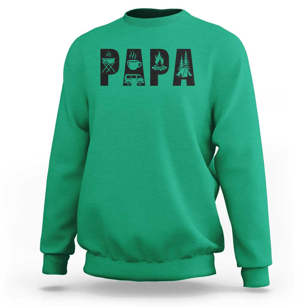 Camping Papa Sweatshirt Camper Dad Fathers Day Gift