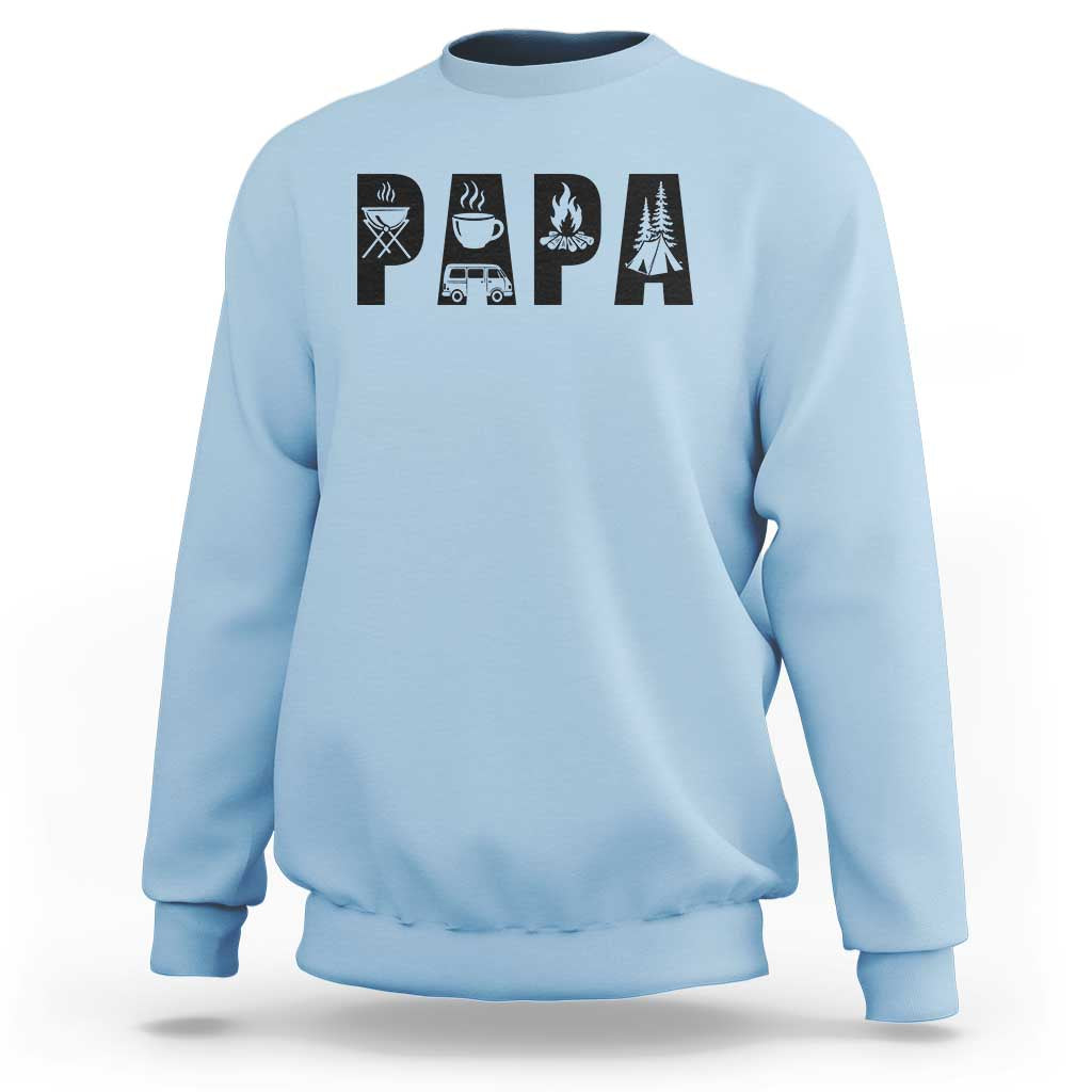 Camping Papa Sweatshirt Camper Dad Fathers Day Gift
