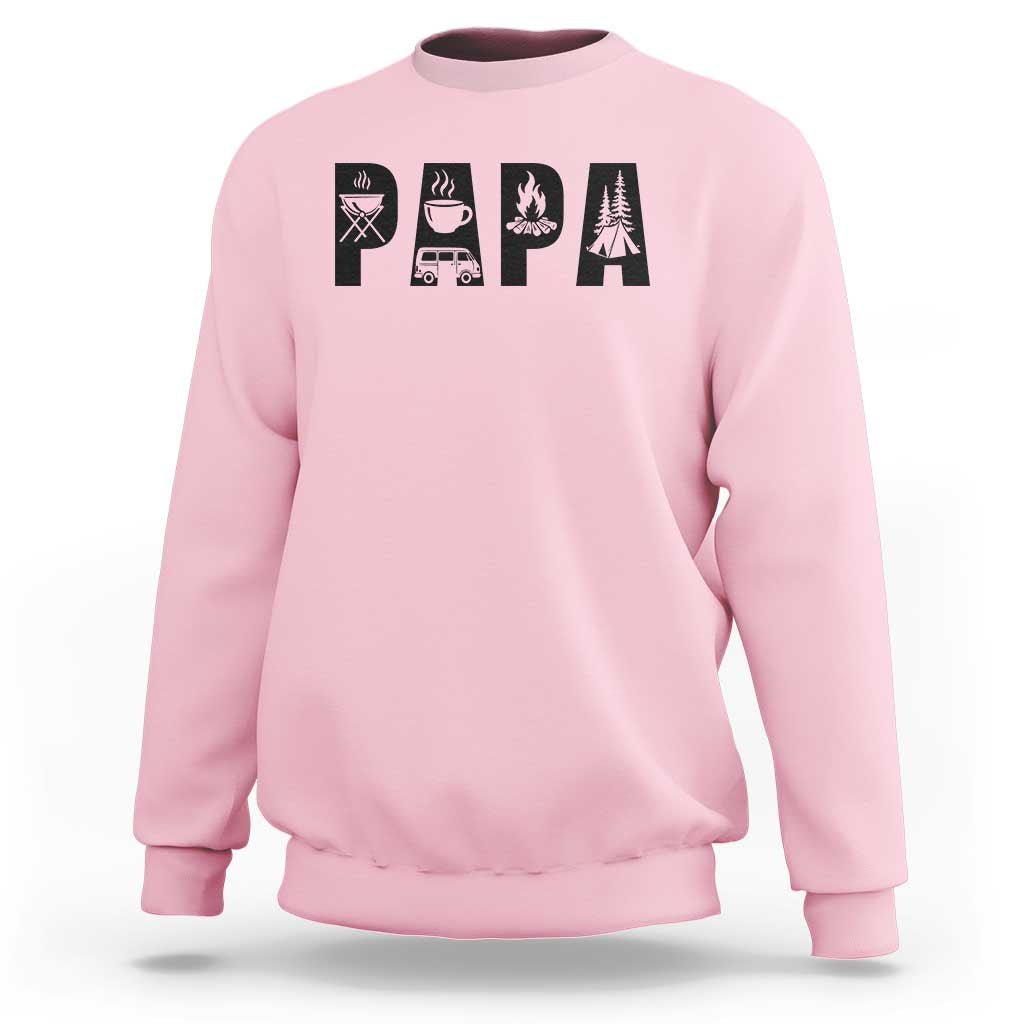 Camping Papa Sweatshirt Camper Dad Fathers Day Gift