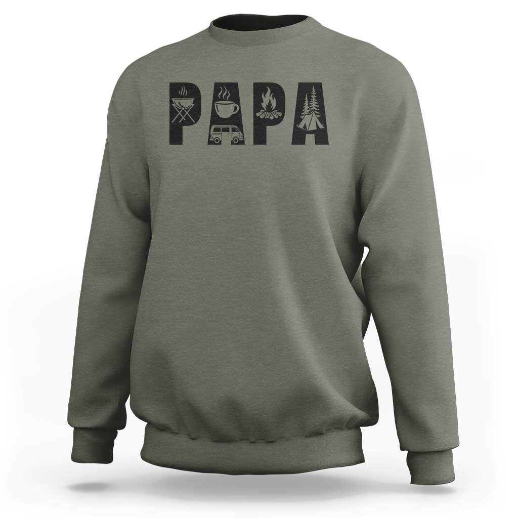 Camping Papa Sweatshirt Camper Dad Fathers Day Gift