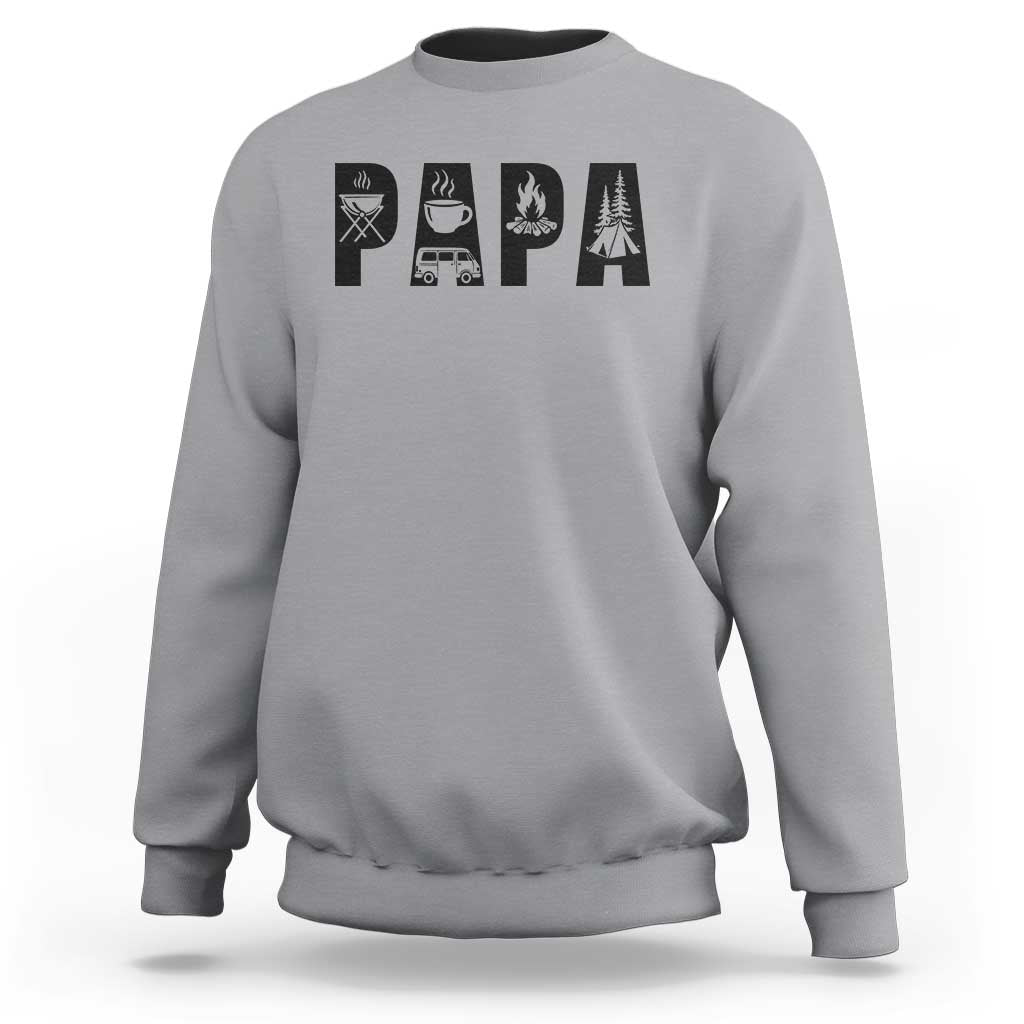 Camping Papa Sweatshirt Camper Dad Fathers Day Gift