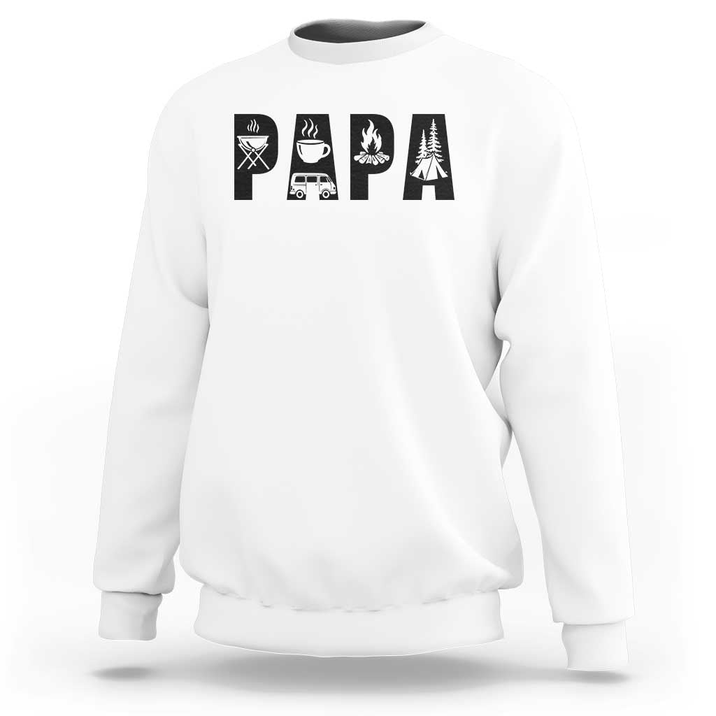 Camping Papa Sweatshirt Camper Dad Fathers Day Gift