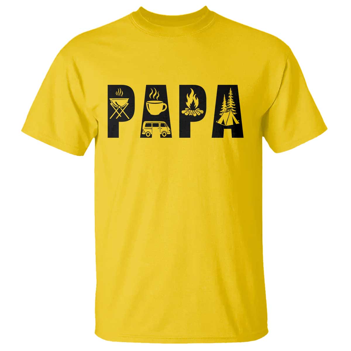 Camping Papa T Shirt Camper Dad Fathers Day Gift