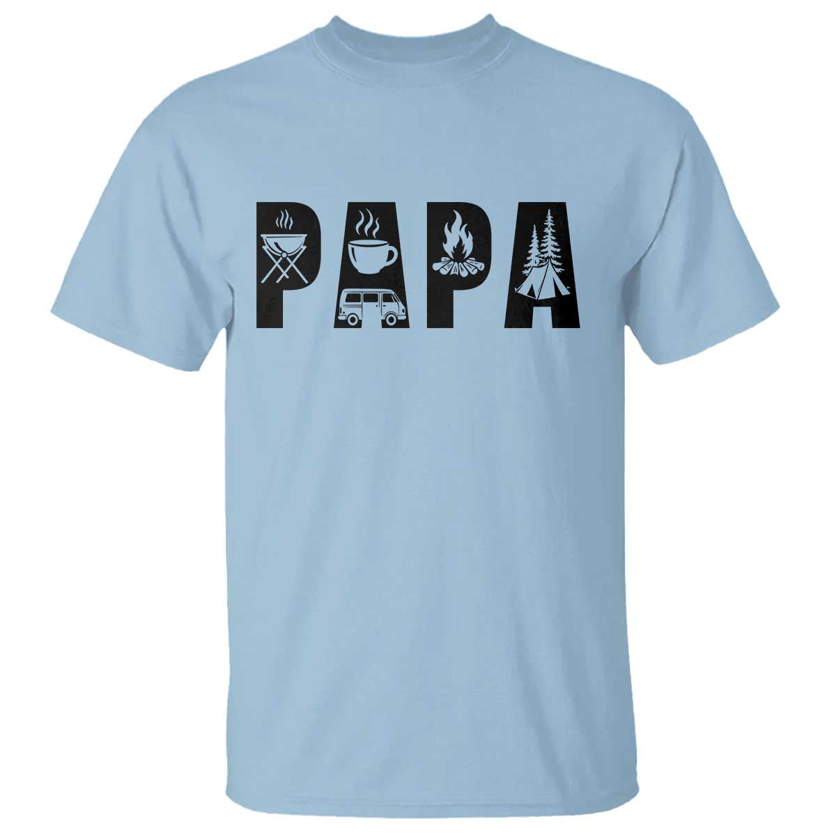 Camping Papa T Shirt Camper Dad Fathers Day Gift