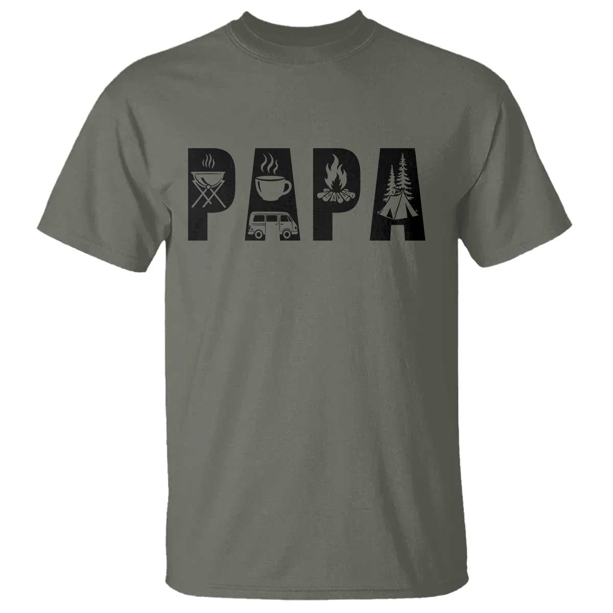 Camping Papa T Shirt Camper Dad Fathers Day Gift