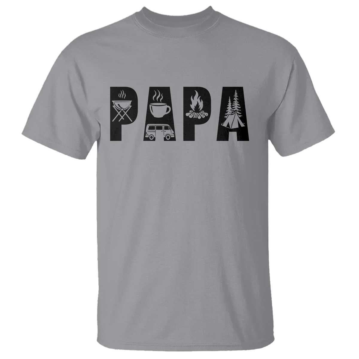 Camping Papa T Shirt Camper Dad Fathers Day Gift
