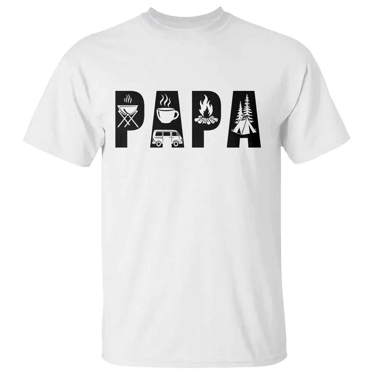 Camping Papa T Shirt Camper Dad Fathers Day Gift