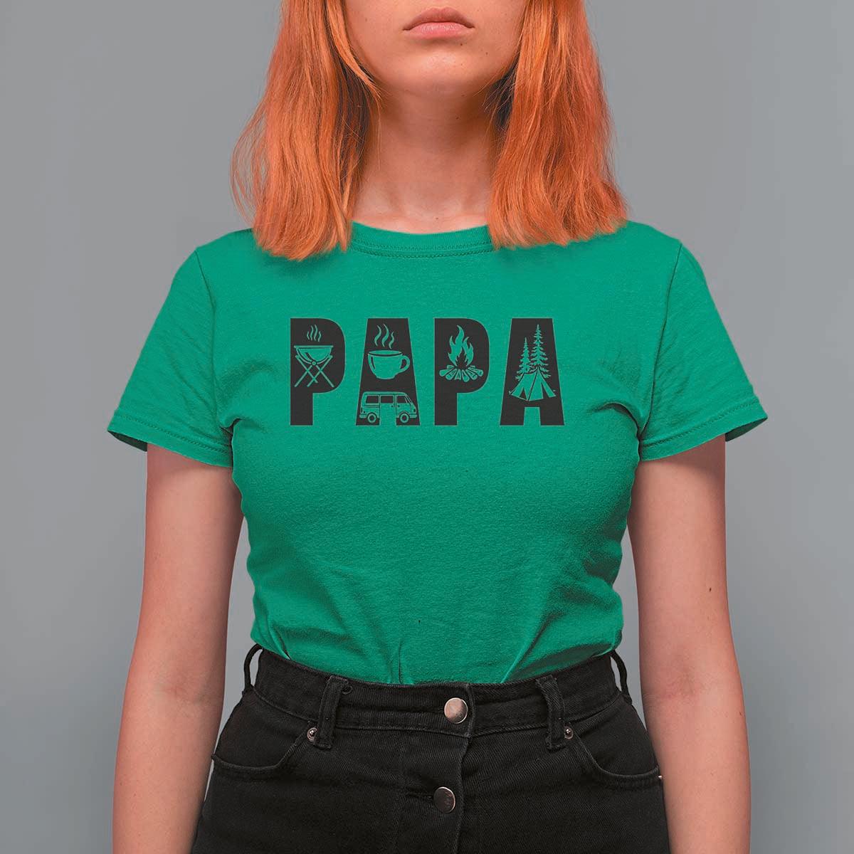 Camping Papa T Shirt For Women Camper Dad Fathers Day Gift