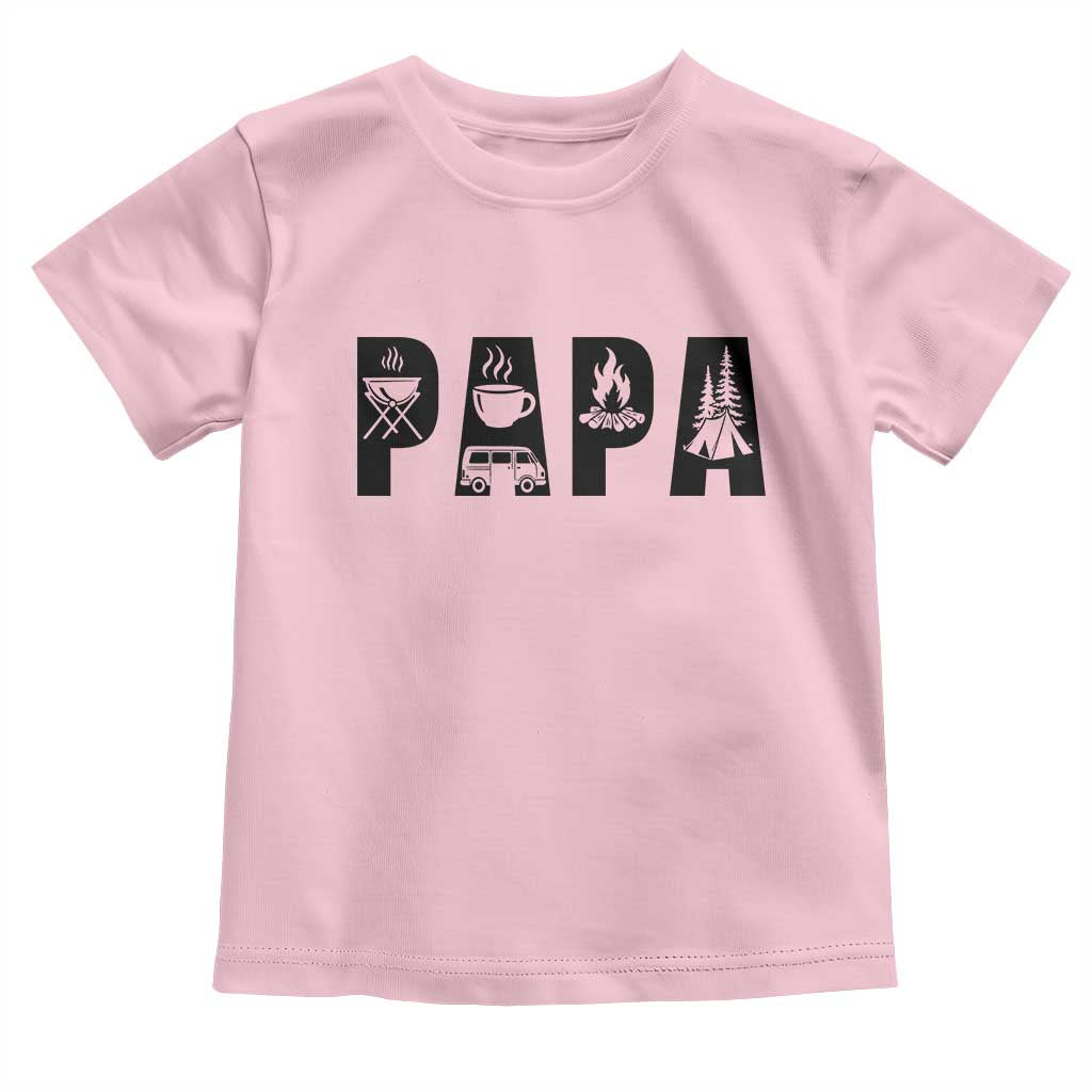 Camping Papa Toddler T Shirt Camper Dad Fathers Day Gift