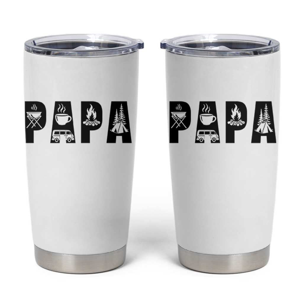 Camping Papa Tumbler Cup Camper Dad Fathers Day Gift