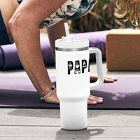 Camping Papa Tumbler With Handle Camper Dad Fathers Day Gift