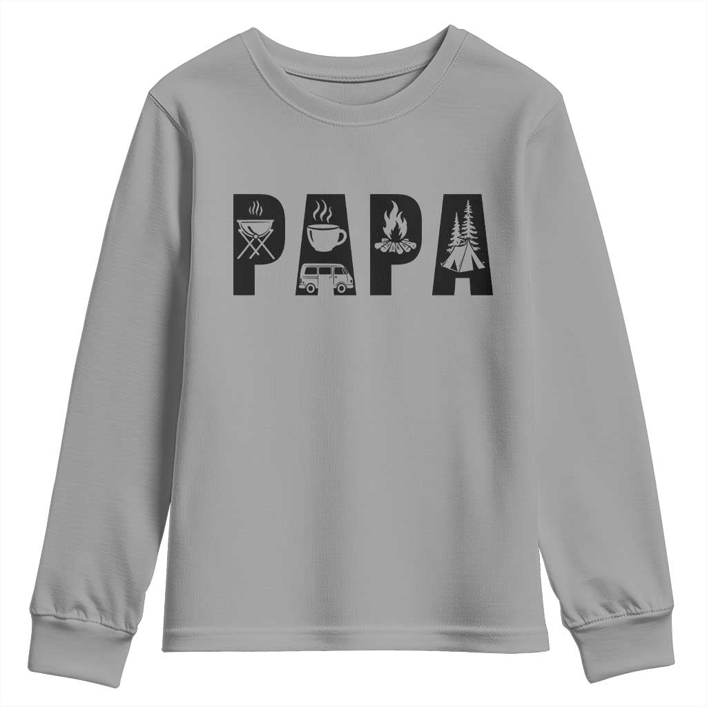 Camping Papa Youth Sweatshirt Camper Dad Fathers Day Gift