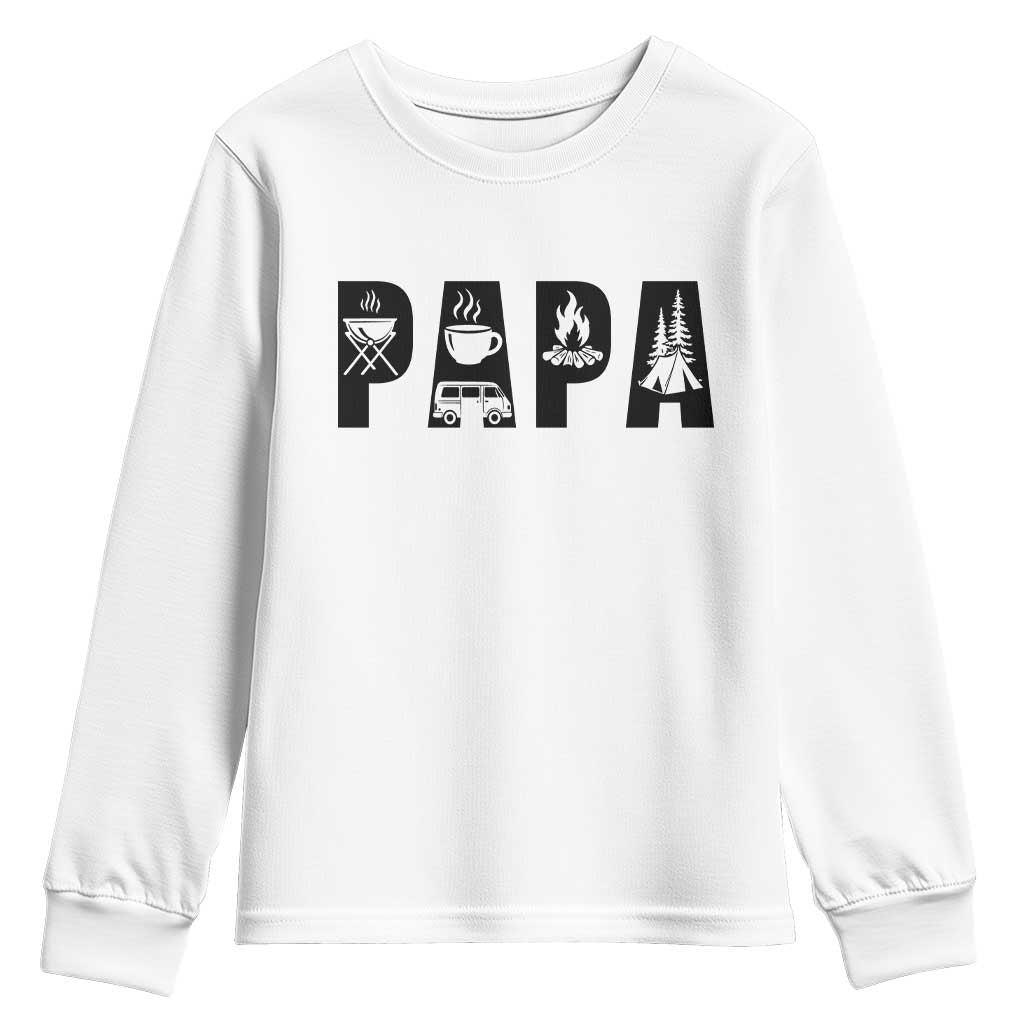 Camping Papa Youth Sweatshirt Camper Dad Fathers Day Gift