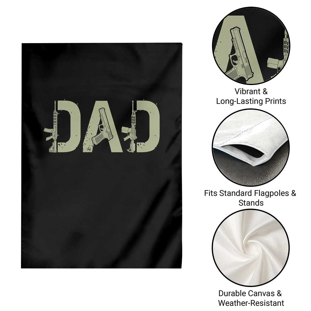 Gun Lover Dad Garden Flag Funny Hunter Dad Fathers Day Gift