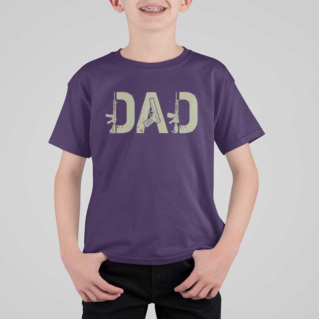 Gun Lover Dad T Shirt For Kid Funny Hunter Dad Fathers Day Gift