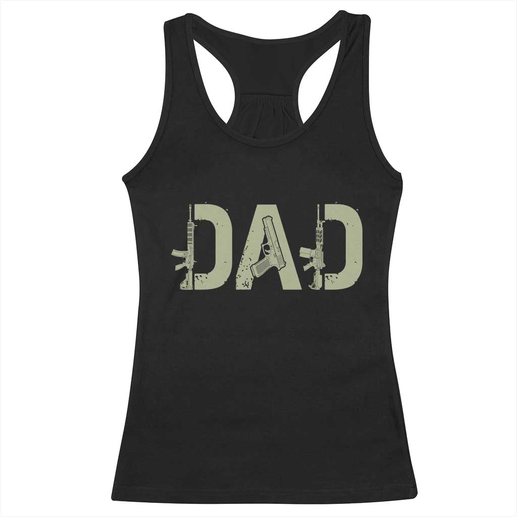 Gun Lover Dad Racerback Tank Top Funny Hunter Dad Fathers Day Gift