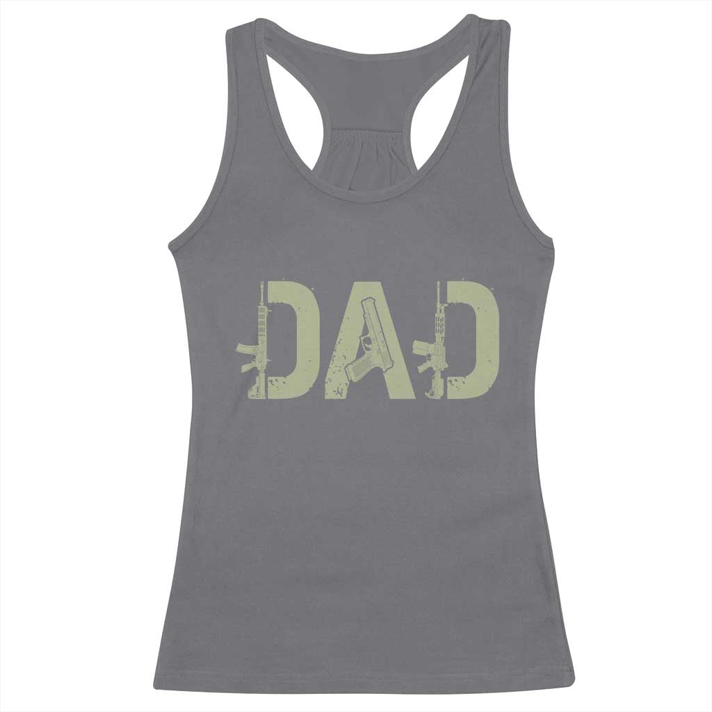 Gun Lover Dad Racerback Tank Top Funny Hunter Dad Fathers Day Gift