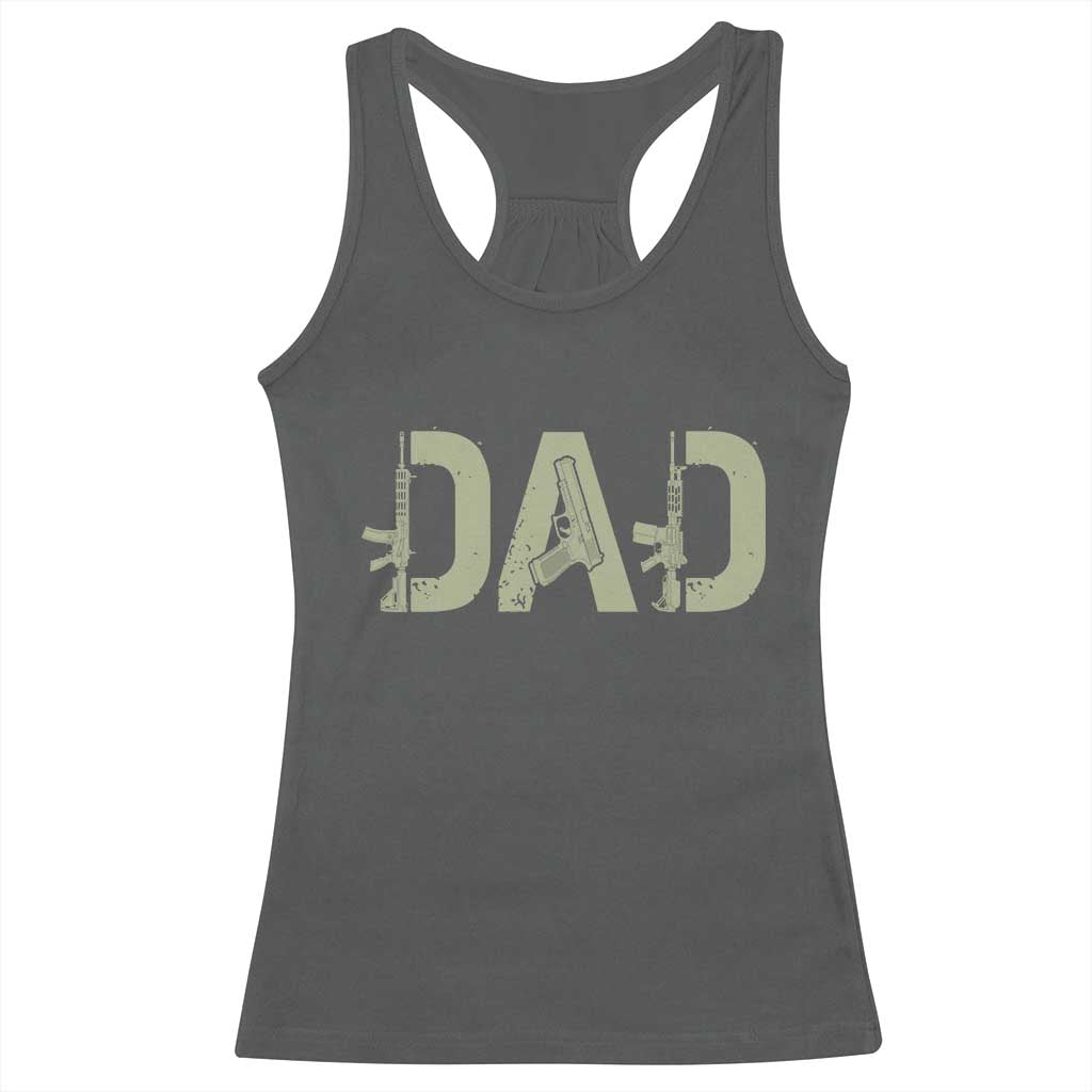 Gun Lover Dad Racerback Tank Top Funny Hunter Dad Fathers Day Gift