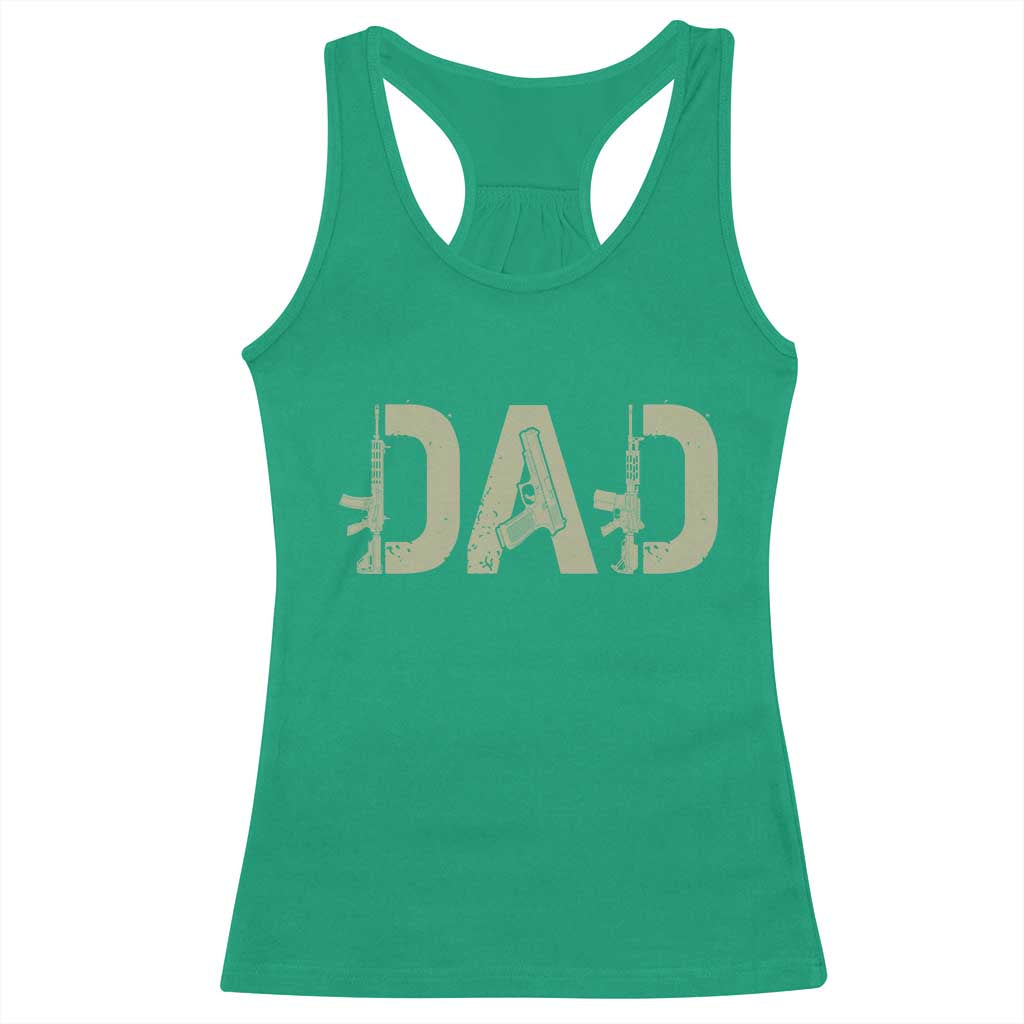 Gun Lover Dad Racerback Tank Top Funny Hunter Dad Fathers Day Gift