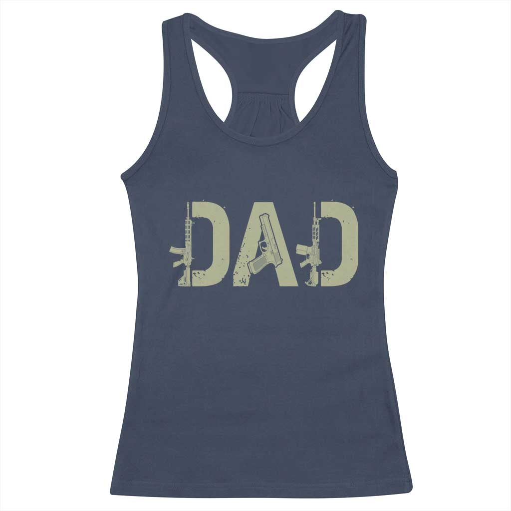 Gun Lover Dad Racerback Tank Top Funny Hunter Dad Fathers Day Gift