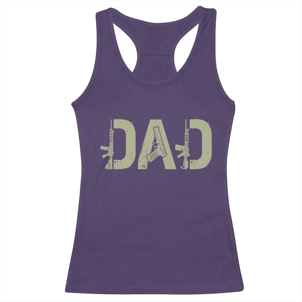 Gun Lover Dad Racerback Tank Top Funny Hunter Dad Fathers Day Gift
