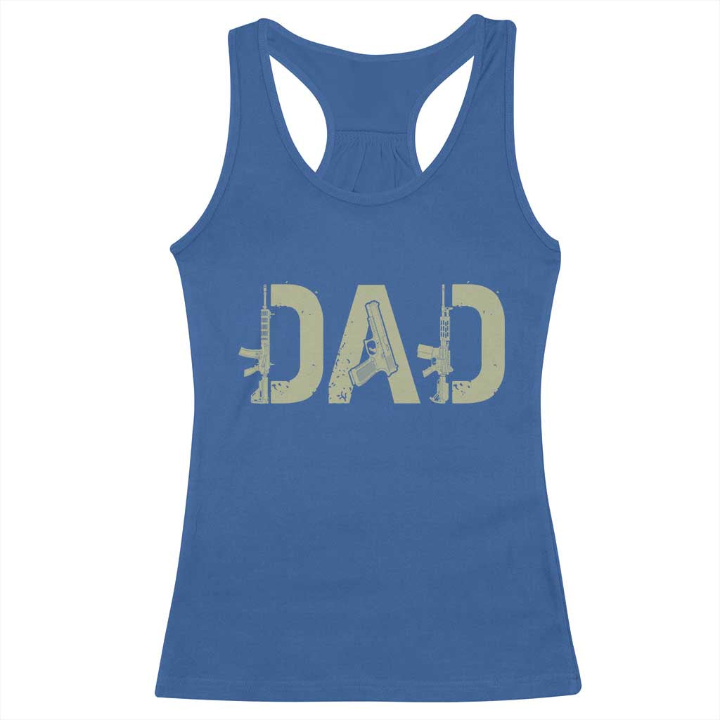 Gun Lover Dad Racerback Tank Top Funny Hunter Dad Fathers Day Gift