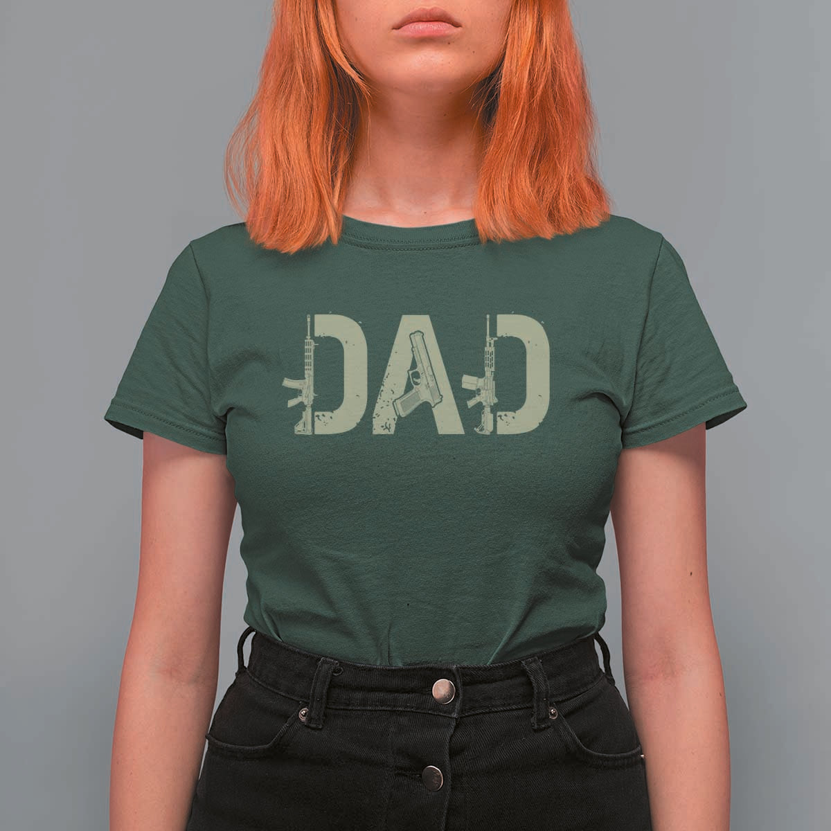 Gun Lover Dad T Shirt For Women Funny Hunter Dad Fathers Day Gift