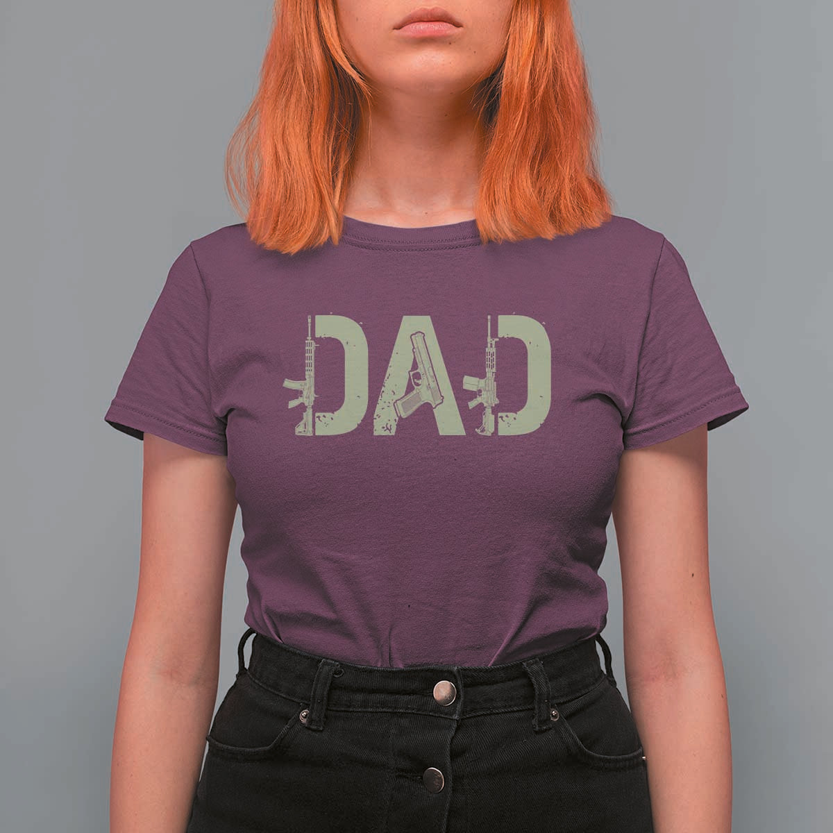 Gun Lover Dad T Shirt For Women Funny Hunter Dad Fathers Day Gift