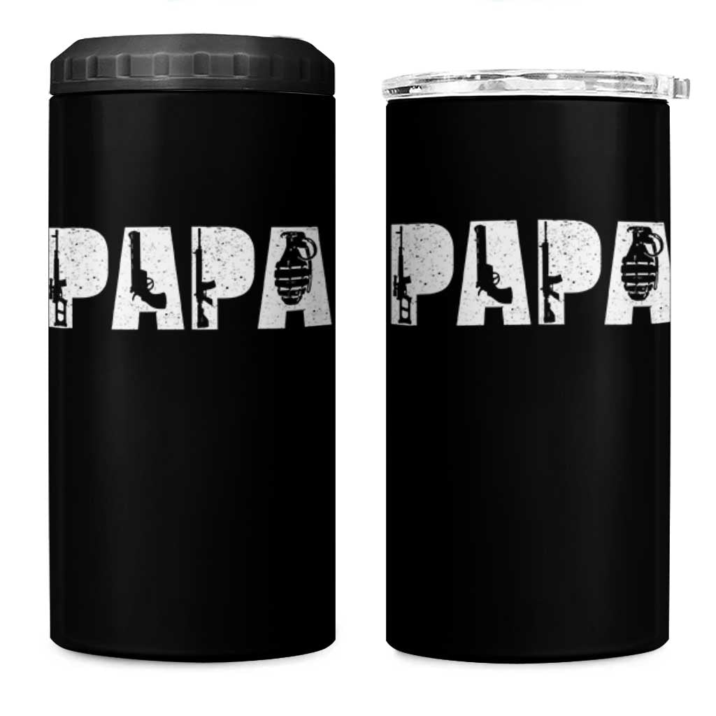 Proud Hunter Dad 4 in 1 Can Cooler Tumbler Funny Hunting Lifestyle Fathers Day Gift