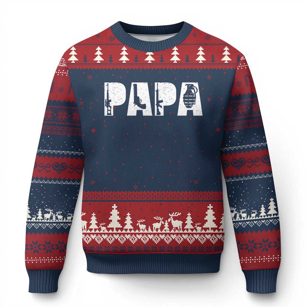 Proud Hunter Dad Ugly Christmas Sweater Funny Hunting Lifestyle Fathers Day Gift