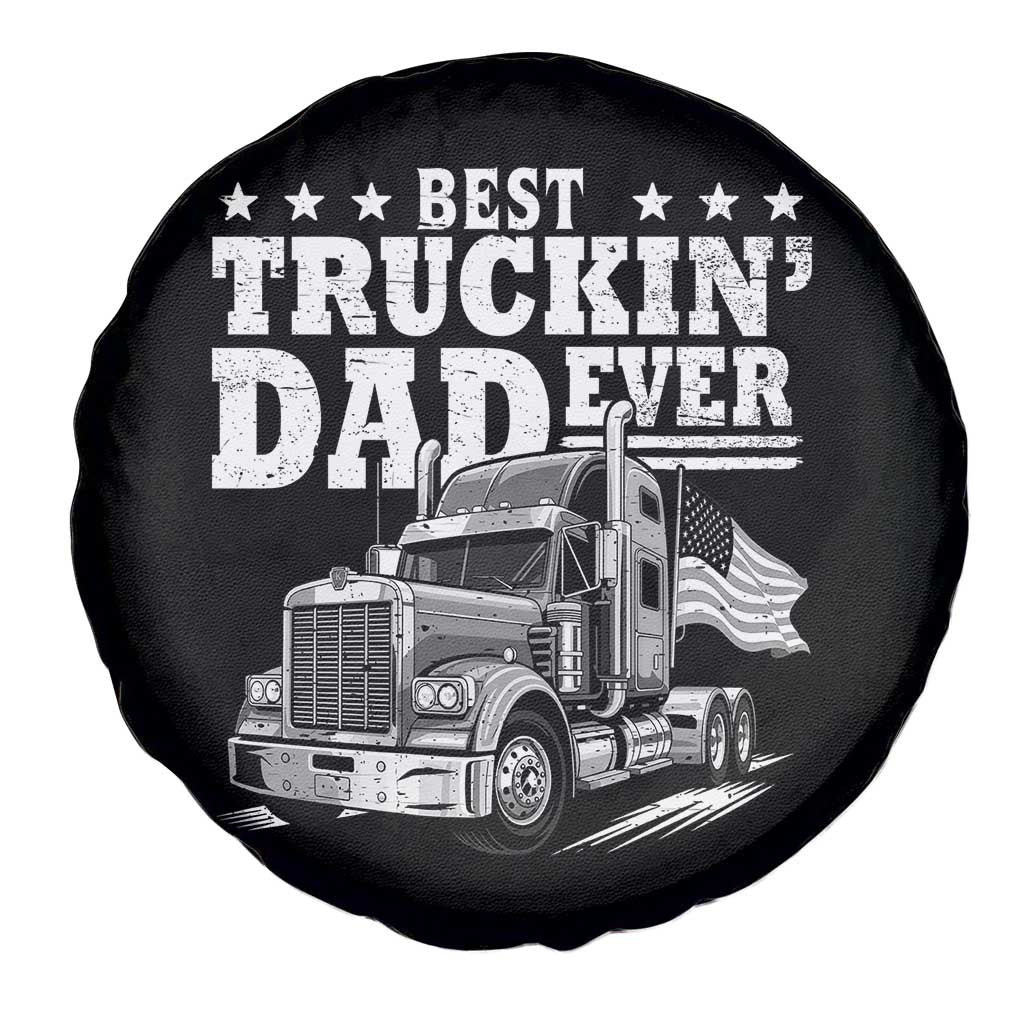 Best Truckin Dad Ever Spare Tire Cover Trucker Papa Fathers Day Gift