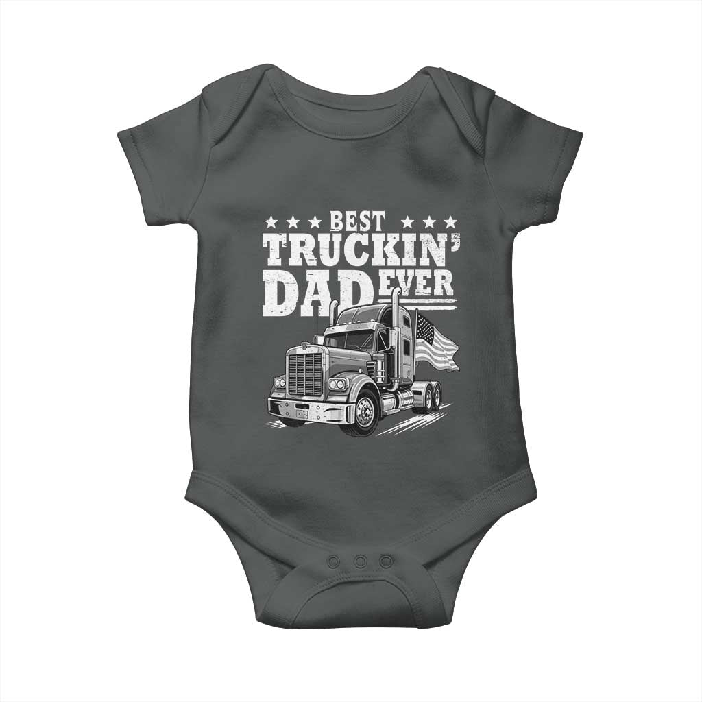 Best Truckin Dad Ever Baby Onesie Trucker Papa Fathers Day Gift