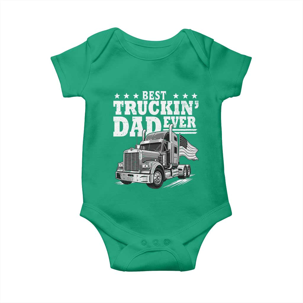 Best Truckin Dad Ever Baby Onesie Trucker Papa Fathers Day Gift