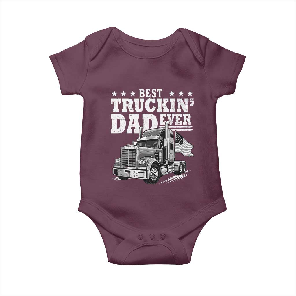 Best Truckin Dad Ever Baby Onesie Trucker Papa Fathers Day Gift