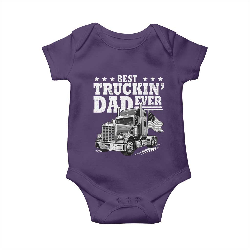 Best Truckin Dad Ever Baby Onesie Trucker Papa Fathers Day Gift