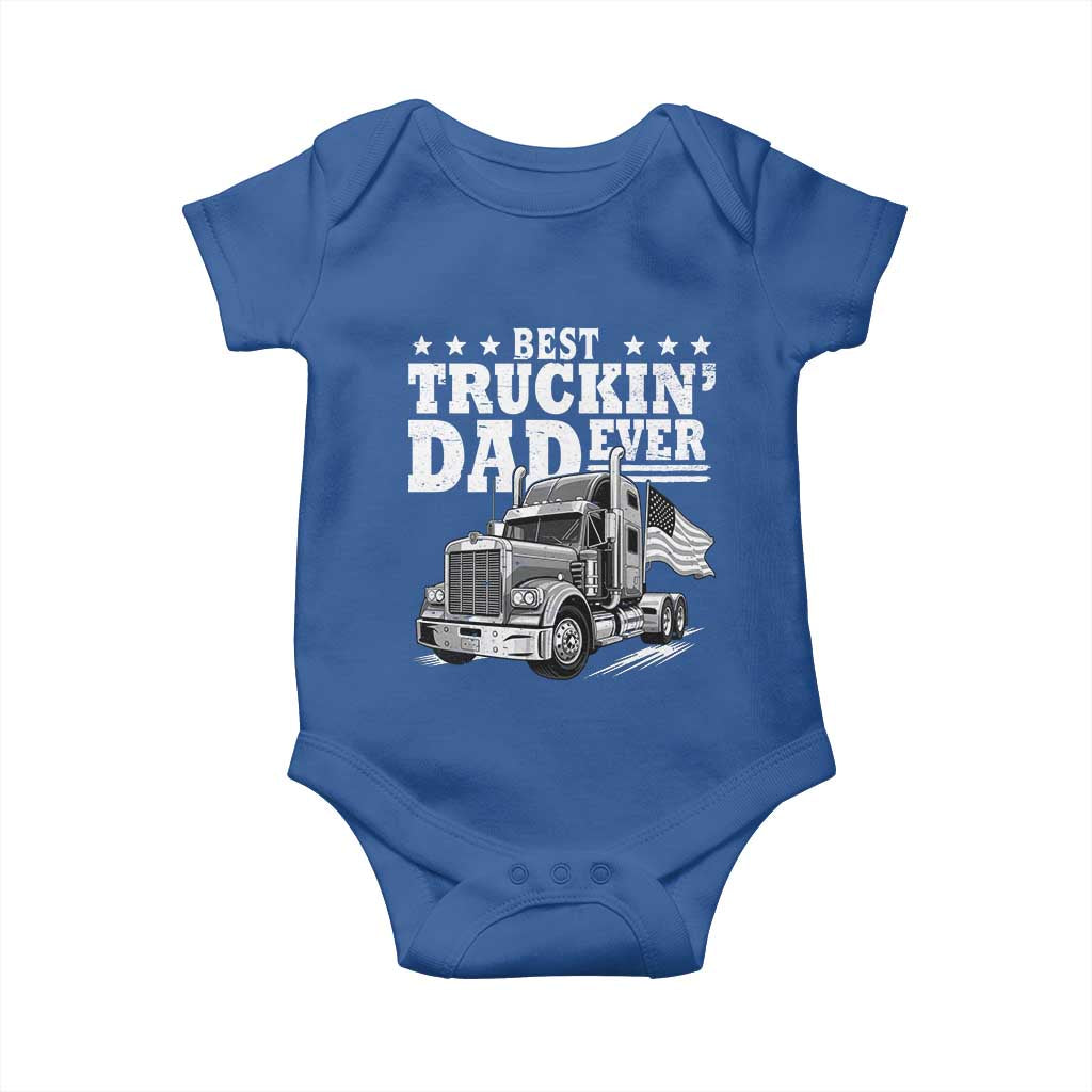 Best Truckin Dad Ever Baby Onesie Trucker Papa Fathers Day Gift