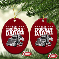 Best Truckin Dad Ever Ceramic Ornament Trucker Papa Fathers Day Gift