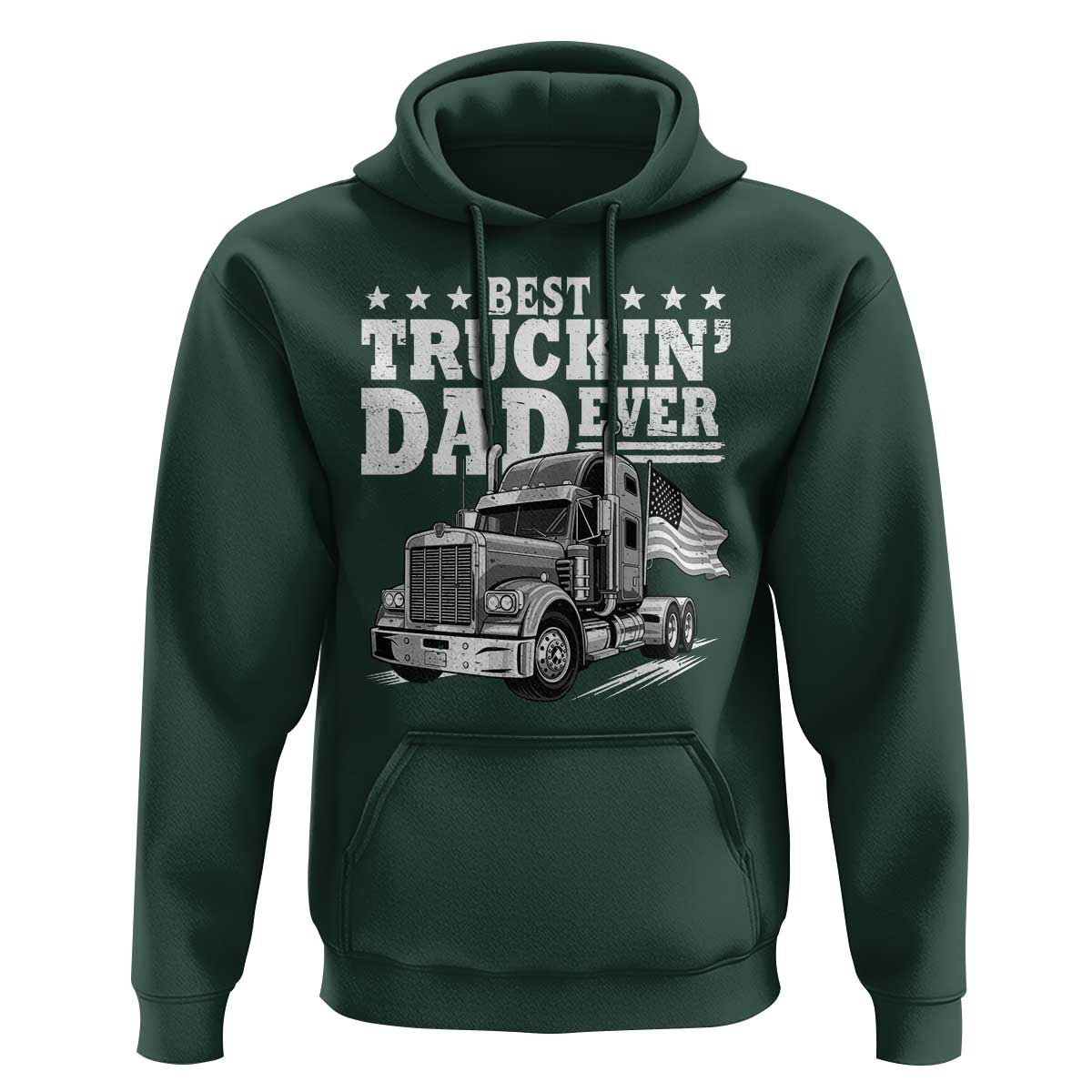Best Truckin Dad Ever Hoodie Trucker Papa Fathers Day Gift