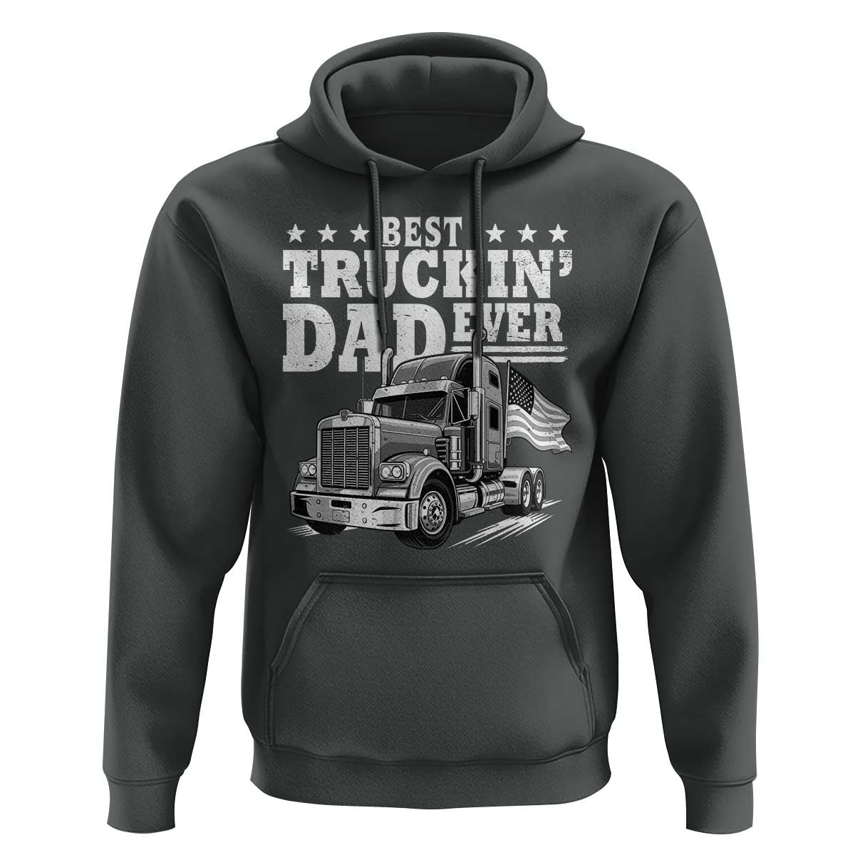 Best Truckin Dad Ever Hoodie Trucker Papa Fathers Day Gift