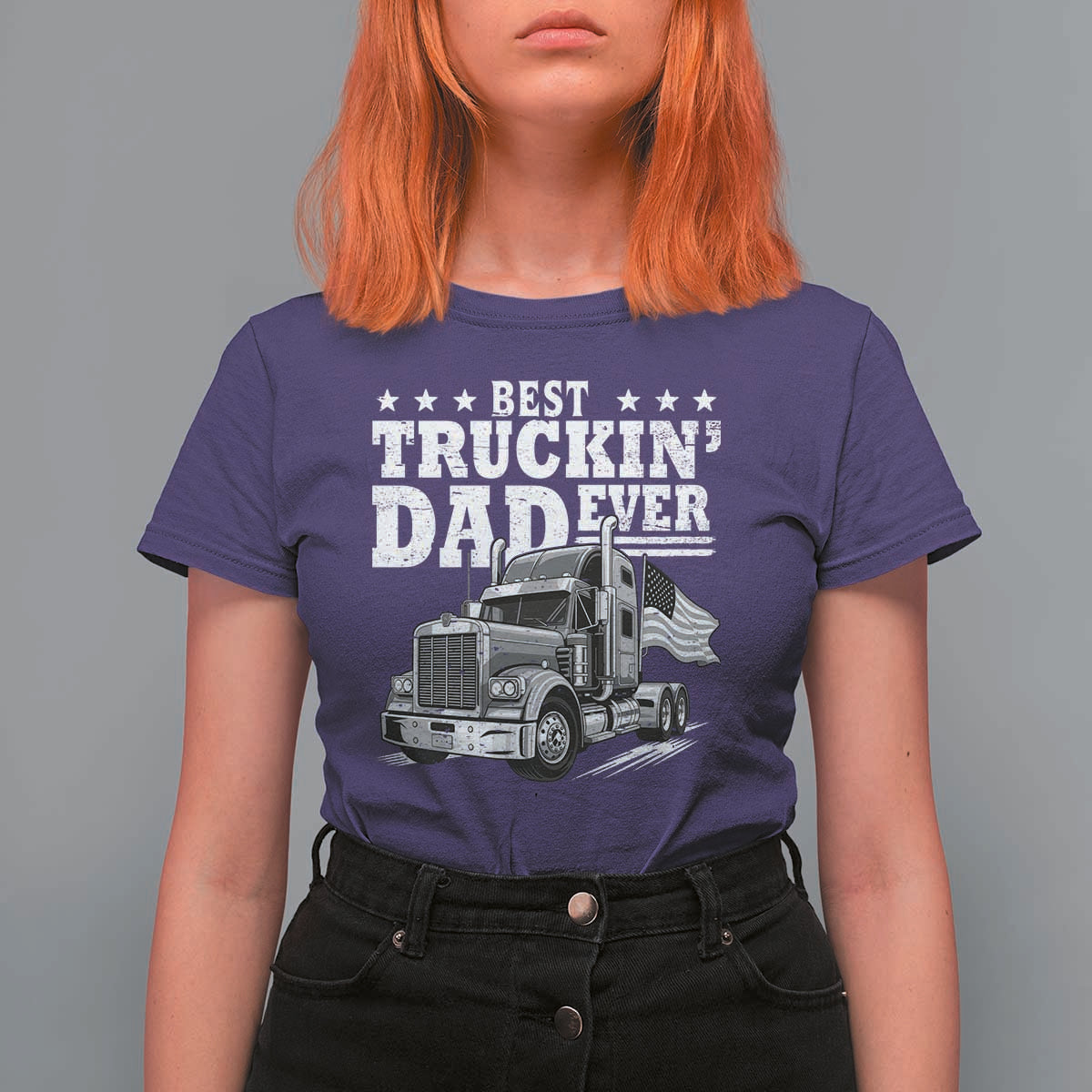 Best Truckin Dad Ever T Shirt For Women Trucker Papa Fathers Day Gift