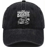 Best Truckin Dad Ever Washed Cotton Baseball Cap Trucker Papa Fathers Day Gift