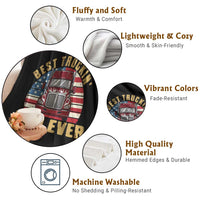 Best Truckin Dad Ever Throw Blanket Funny Driver Fathers Day Gift